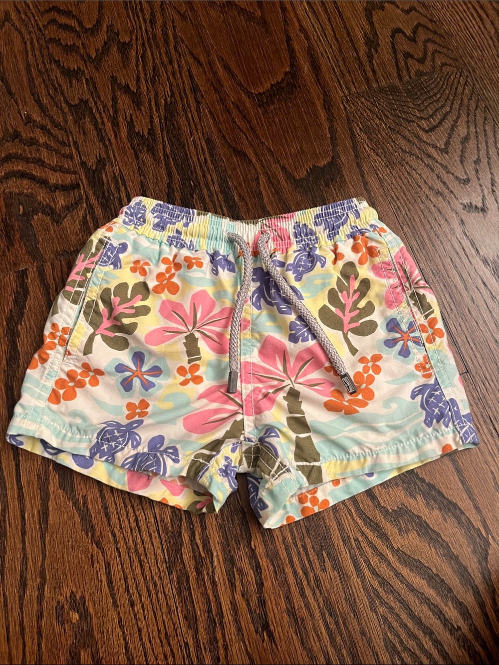 Vilebrequin Turtle Floral Tropical Swim Trunks - Pink, Purple & Orange